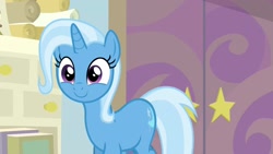 Size: 1920x1080 | Tagged: safe, screencap, character:trixie, species:pony, species:unicorn, episode:student counsel, cute, diatrixes, female, mare, smiling, solo