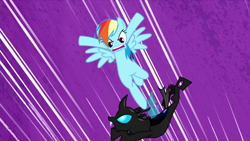 Size: 1280x720 | Tagged: safe, screencap, character:rainbow dash, species:changeling, episode:do princesses dream of magic sheep?, kick
