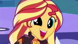 Size: 1280x720 | Tagged: safe, screencap, character:pinkie pie, character:snails, character:spike, character:spike (dog), character:sunset shimmer, species:dog, episode:wake up!, g4, my little pony:equestria girls, acoustic guitar, air guitar, animated, background human, clothing, cool scarf guy, cute, dancing, devil horn (gesture), diapinkes, dilated pupils, duke suave, female, geode of empathy, geode of sugar bombs, guitar, headbang, hug, hunter hedge, hyperactive, ink jet, magical geodes, male, raspberry lilac, scarf, shimmerbetes, shoes, sneakers, sound, sugar rush, wake up!: pinkie pie, webm