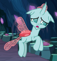 Size: 579x630 | Tagged: safe, screencap, character:ocellus, species:changedling, species:changeling, species:reformed changeling, episode:uprooted, g4, my little pony: friendship is magic, cropped, female, flying, hooves, solo, wings