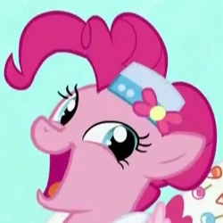 Size: 360x360 | Tagged: safe, screencap, character:pinkie pie, species:earth pony, species:pony, episode:suited for success, g4, my little pony: friendship is magic, clothing, cropped, dress, gala dress, solo