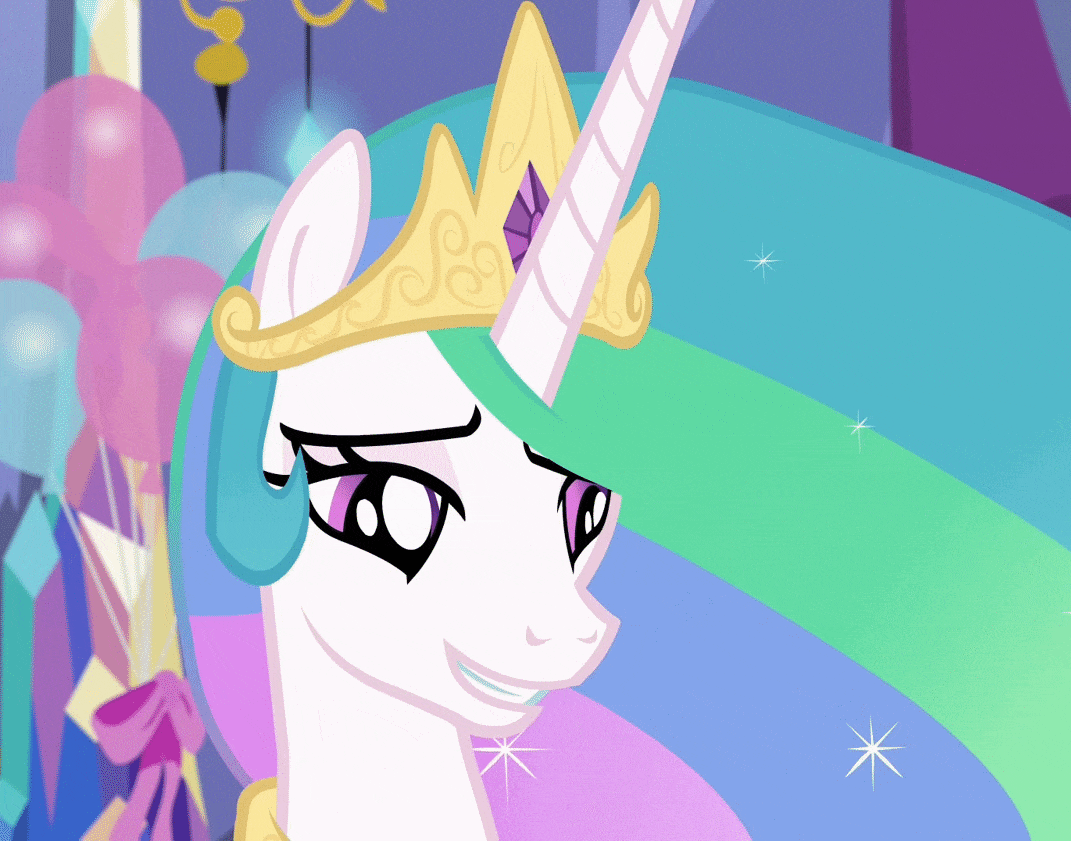 Size: 1071x841 | Tagged: safe, screencap, character:princess celestia, species:alicorn, species:pony, episode:celestial advice, g4, my little pony: friendship is magic, animated, cropped, cute, cutelestia, female, gif, grin, happy, mare, one eye closed, smiling, solo, wink