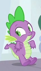 Size: 194x335 | Tagged: safe, screencap, character:spike, species:dragon, episode:a matter of principals, g4, my little pony: friendship is magic, claws, cropped, male, solo, tail, toes, winged spike