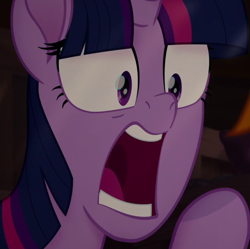 Size: 776x772 | Tagged: safe, screencap, character:twilight sparkle, character:twilight sparkle (alicorn), species:alicorn, species:pony, my little pony: the movie (2017), cropped, faec, female, funny, funny face, great moments in animation, hilarious, mare, open mouth, raised hoof, solo focus, twilight sparkle is best facemaker, why the long face