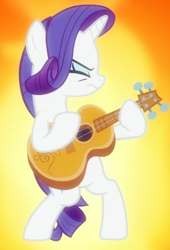 Size: 618x908 | Tagged: safe, screencap, character:rarity, species:pony, species:unicorn, episode:honest apple, g4, my little pony: friendship is magic, acoustic guitar, badass, cropped, eyes closed, female, fire, guitar, guitarity, mare, metal as fuck, solo, standing