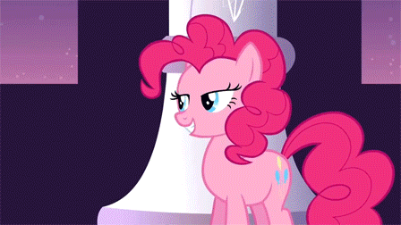 Size: 448x252 | Tagged: safe, screencap, character:pinkie pie, species:earth pony, species:pony, episode:sweet and elite, g4, my little pony: friendship is magic, animated, female, gif, mare, partillery, party cannon, solo