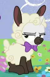 Size: 373x577 | Tagged: safe, screencap, character:sweetie belle, species:pony, species:sheep, episode:forever filly, g4, my little pony: friendship is magic, animal costume, clothing, cosplay, costume, cropped, cute, flower, sheepie belle, solo