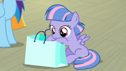 Size: 2560x1440 | Tagged: safe, screencap, character:rainbow dash, character:wind sprint, species:pegasus, species:pony, episode:common ground, g4, my little pony: friendship is magic, bag, cute, sprintabetes