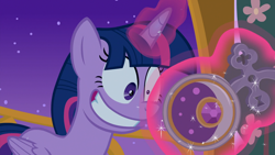 Size: 1920x1080 | Tagged: safe, screencap, character:twilight sparkle, character:twilight sparkle (alicorn), species:alicorn, species:pony, episode:between dark and dawn, g4, my little pony: friendship is magic, amulet, faec, female, here we go again, insanity, jewelry, magic, magic aura, mare, solo, telekinesis, twilight snapple, twilight sparkle is best facemaker, twilynanas, youtube link