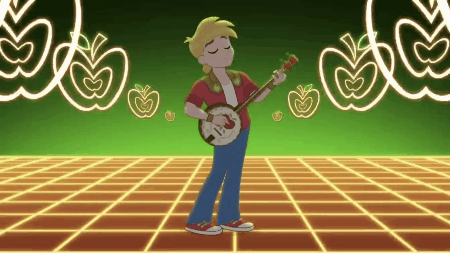 Size: 450x253 | Tagged: safe, screencap, character:big mcintosh, episode:the last drop, g4, my little pony:equestria girls, animated, banjo, converse, cute, handsome, macabetes, male, musical instrument, shoes, the last drop: big macintosh, vaporwave