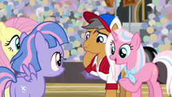 Size: 1920x1080 | Tagged: safe, screencap, character:clear sky, character:fluttershy, character:quibble pants, character:wind sprint, species:earth pony, species:pegasus, species:pony, episode:common ground, g4, my little pony: friendship is magic
