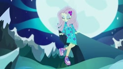 Size: 1883x1055 | Tagged: safe, screencap, character:fluttershy, episode:the last drop, g4, my little pony:equestria girls, clothing, moon, shoes, sneakers, the last drop: fluttershy