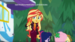 Size: 1920x1080 | Tagged: safe, screencap, character:applejack, character:fluttershy, character:rainbow dash, character:sunset shimmer, character:twilight sparkle, character:twilight sparkle (scitwi), species:eqg human, equestria girls:sunset's backstage pass, g4, my little pony:equestria girls, accidental spanking, animated, blushing, cute, dashabetes, geode of empathy, geode of super speed, magical geodes, music festival outfit, shimmerbetes, sound, spanking, thank you, webm, you know for kids
