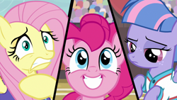 Size: 1280x720 | Tagged: safe, screencap, character:fluttershy, character:pinkie pie, character:wind sprint, species:earth pony, species:pegasus, species:pony, episode:common ground, g4, my little pony: friendship is magic, varying degrees of want