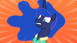 Size: 1920x1080 | Tagged: safe, screencap, character:princess luna, species:alicorn, species:pony, episode:between dark and dawn, g4, my little pony: friendship is magic, angry, clothing, female, hawaiian shirt, luna is not amused, mare, shirt, traditional royal canterlot voice, unamused