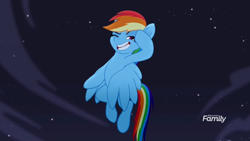 Size: 1920x1080 | Tagged: safe, screencap, character:rainbow dash, species:pony, friendship is magic: rainbow roadtrip, g4, my little pony: friendship is magic, one eye closed, solo, wink
