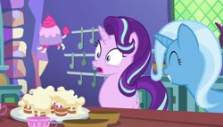 Size: 1600x908 | Tagged: safe, screencap, character:starlight glimmer, character:trixie, species:pony, episode:all bottled up, g4, my little pony: friendship is magic, cup, poodle, teacup, teacup poodle