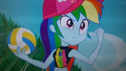 Size: 2560x1440 | Tagged: safe, screencap, character:rainbow dash, equestria girls:forgotten friendship, g4, my little pony:equestria girls, solo, sports, volleyball