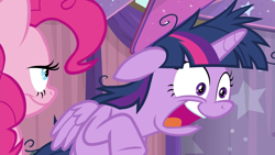 Size: 1920x1080 | Tagged: safe, screencap, character:pinkie pie, character:twilight sparkle, character:twilight sparkle (alicorn), species:alicorn, species:pony, episode:a trivial pursuit, g4, my little pony: friendship is magic, faec, messy mane, twilight snapple, twilynanas