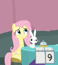 Size: 802x904 | Tagged: safe, screencap, character:angel bunny, character:fluttershy, episode:a trivial pursuit, g4, my little pony: friendship is magic, cropped, cute, shyabetes