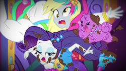 Size: 1920x1080 | Tagged: safe, screencap, character:bulk biceps, character:derpy hooves, character:rarity, species:dog, episode:lost and pound, g4, my little pony:equestria girls, derpybulk, majestic as fuck, princess thunder guts, puppy