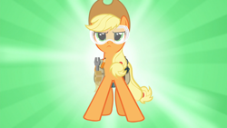 Size: 3840x2160 | Tagged: safe, screencap, character:applejack, species:pony, episode:applejack's day off, goggles, safety goggles, solo, toolbelt, tools, upscaled