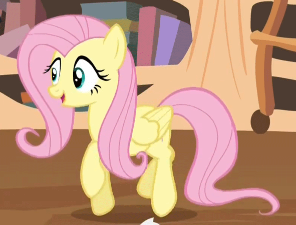 Size: 591x450 | Tagged: safe, screencap, character:fluttershy, species:pony, episode:three's a crowd, g4, my little pony: friendship is magic, animated, gif, golden oaks library, loop, trotting, trotting in place