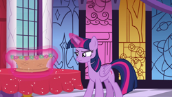 Size: 1920x1080 | Tagged: safe, screencap, character:twilight sparkle, character:twilight sparkle (alicorn), species:alicorn, species:pony, episode:between dark and dawn, g4, my little pony: friendship is magic, basket, magic, solo