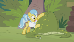 Size: 1920x1080 | Tagged: safe, screencap, character:doctor fauna, character:muriel, species:earth pony, species:pony, episode:she talks to angel, g4, my little pony: friendship is magic, abdominal bulge, antoine, eaten alive, elephant, female, mare, predation, python, snake, vore, you know for kids