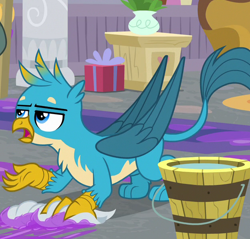 Size: 624x597 | Tagged: safe, screencap, character:gallus, species:griffon, episode:the hearth's warming club, g4, my little pony: friendship is magic, claws, cropped, male, paws, tail, wings