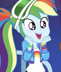 Size: 707x828 | Tagged: safe, screencap, character:rainbow dash, episode:accountibilibuddies, g4, my little pony:equestria girls, accountibilibuddies: rainbow dash, bed, cute, dashabetes, dawwww, fangirling, geode of super speed, hnnng, hospital bed, magical geodes, solo