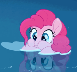 Size: 500x468 | Tagged: safe, screencap, character:pinkie pie, species:earth pony, species:pony, my little pony: the movie (2017), aweeg*, bubble, cute, diapinkes, female, mare, puffy cheeks, solo, water