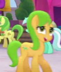 Size: 229x271 | Tagged: safe, screencap, character:apple fritter, character:lyra heartstrings, species:earth pony, species:pony, my little pony: the movie (2017), apple family member, background pony, cropped, female, mare, needs more jpeg, solo focus, unnamed pony