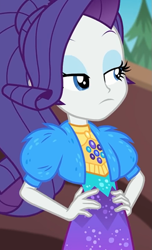 Size: 657x1078 | Tagged: safe, screencap, character:rarity, episode:festival filters, g4, my little pony:equestria girls, cropped, female, hand on hip, solo