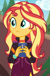 Size: 613x922 | Tagged: safe, screencap, character:sunset shimmer, episode:festival filters, g4, my little pony:equestria girls, cellphone, cropped, female, phone, smartphone, solo