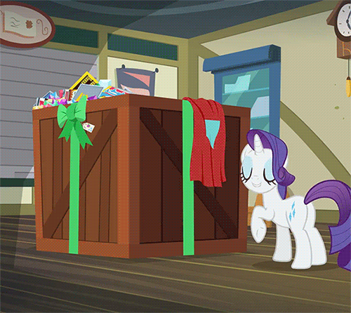 Size: 500x446 | Tagged: safe, screencap, character:gabby, character:rarity, species:griffon, species:pony, species:unicorn, episode:dragon dropped, g4, my little pony: friendship is magic, animated, behaving like a cat, butt, cropped, cute, gif, plot, post office, raribetes, raricat, solo focus