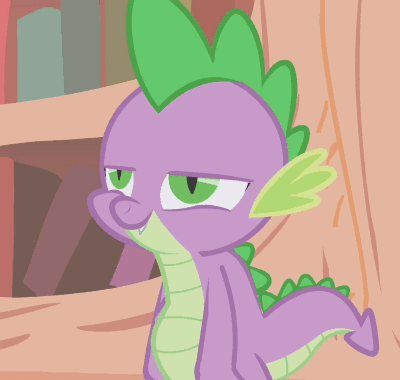 Size: 400x380 | Tagged: safe, screencap, character:spike, species:dragon, episode:the ticket master, g4, my little pony: friendship is magic, animated, bleh, golden oaks library, male, open mouth, perfect loop, reaction image, solo, tongue out