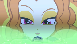 Size: 1906x1080 | Tagged: safe, screencap, character:adagio dazzle, equestria girls:sunset's backstage pass, g4, my little pony:equestria girls, beautiful, close-up, extreme close up, female, green smoke, lidded eyes, looking at you, microphone, singing
