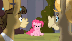 Size: 1280x720 | Tagged: safe, screencap, character:cranky doodle donkey, character:matilda, character:pinkie pie, species:donkey, species:earth pony, species:pony, ship:crankilda, episode:a friend in deed, g4, my little pony: friendship is magic, animated, female, fireworks, male, pinkbow, shipping, smiling, sound, straight, trio, webm