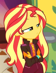 Size: 521x670 | Tagged: safe, screencap, character:sunset shimmer, equestria girls:sunset's backstage pass, g4, my little pony:equestria girls, cropped, crossed arms, female, solo