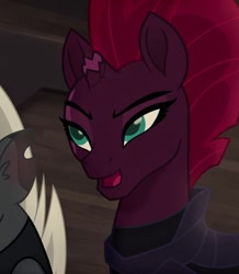 Size: 640x735 | Tagged: safe, screencap, character:grubber, character:tempest shadow, my little pony: the movie (2017), broken horn, cropped, horn, scar