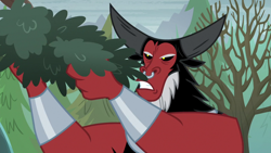 Size: 1920x1080 | Tagged: safe, screencap, character:lord tirek, species:centaur, episode:frenemies, g4, my little pony: friendship is magic, bare tree, foliage, forest, male, nose piercing, nose ring, piercing, solo, tree