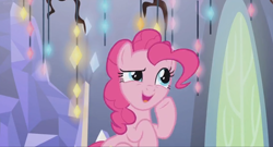 Size: 1600x864 | Tagged: safe, screencap, character:pinkie pie, species:pony, episode:the last laugh, g4, my little pony: friendship is magic, solo, twilight's castle