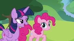 Size: 1920x1080 | Tagged: safe, screencap, character:pinkie pie, character:twilight sparkle, character:twilight sparkle (alicorn), species:alicorn, species:pony, episode:2-4-6 greaaat