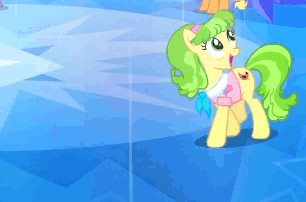 Size: 306x202 | Tagged: safe, screencap, character:applejack, character:chickadee, character:ms. peachbottom, character:twilight sparkle, character:twilight sparkle (unicorn), species:earth pony, species:pony, species:unicorn, episode:games ponies play, g4, my little pony: friendship is magic, animated, clothing, cute, female, gif, hoofy-kicks, open mouth, raised hoof