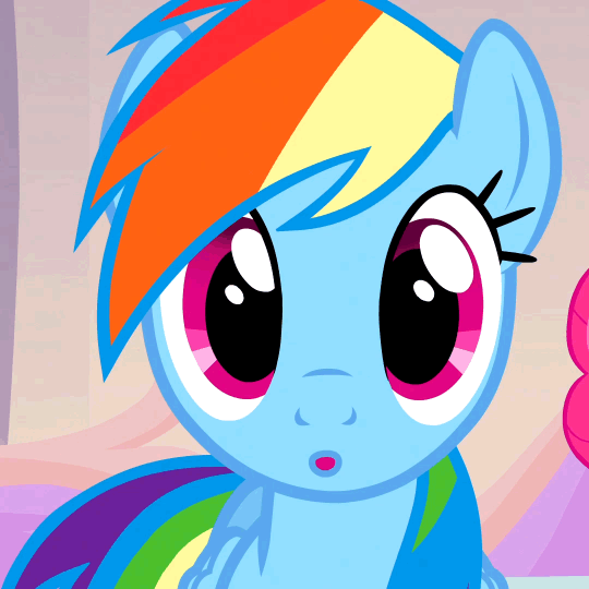 Size: 540x540 | Tagged: safe, screencap, character:pinkie pie, character:rainbow dash, species:pegasus, species:pony, episode:games ponies play, g4, my little pony: friendship is magic, animated, cute, dashabetes, eye shimmer, gif