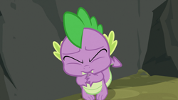 Size: 1280x720 | Tagged: safe, screencap, character:spike, species:dragon, episode:spike at your service, g4, my little pony: friendship is magic, male, scared, solo