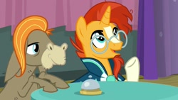 Size: 1920x1080 | Tagged: safe, screencap, character:cranky doodle donkey, character:sunburst, species:donkey, species:pony, episode:a trivial pursuit, g4, my little pony: friendship is magic
