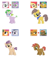 Size: 826x967 | Tagged: artist needed, safe, screencap, character:apple bloom, character:babs seed, character:button mash, character:rumble, character:scootaloo, character:snails, character:spike, character:sweetie belle, oc, parent:apple bloom, parent:babs seed, parent:button mash, parent:rumble, parent:scootaloo, parent:snails, parent:spike, parent:sweetie belle, parents:buttonseed, parents:rumbloo, parents:snailbloom, parents:spikebelle, species:dracony, species:dragon, species:earth pony, species:pegasus, species:pony, species:unicorn, ship:rumbloo, ship:spikebelle, buttonseed, colt, cutie mark crusaders, female, filly, hybrid, interspecies offspring, male, offspring, op is on drugs, shipping, snailbloom, straight