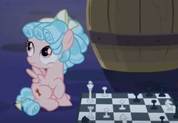 Size: 531x368 | Tagged: safe, screencap, character:cozy glow, species:pegasus, species:pony, episode:the summer sun setback, g4, my little pony: friendship is magic, chess, cropped, female, filly, foal